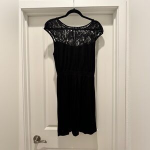 Mark. black dress with lace shoulders